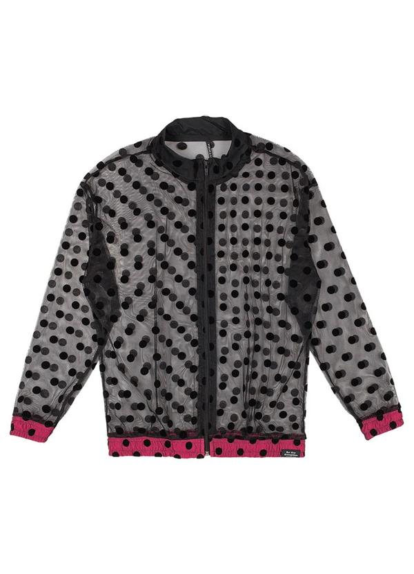 Authoria - Jaqueta Feminina de Tule com Poá Preto