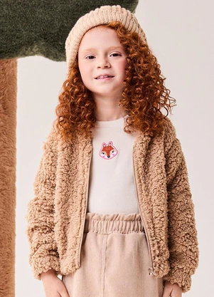 Bimbi - Jaqueta Infantil Menina Teddy Marrom - BIMBI