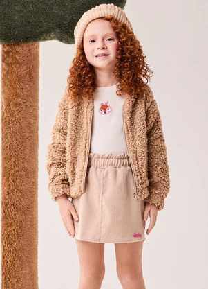 Bimbi - Jaqueta Infantil Menina Teddy Marrom - BIMBI