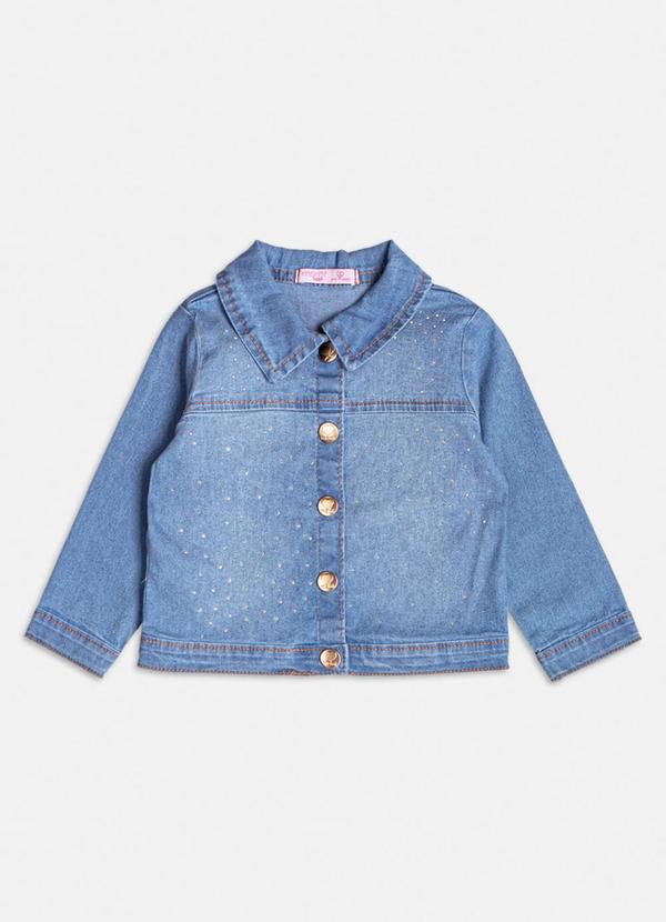 Momi - Jaqueta Jeans com Strass Azul
