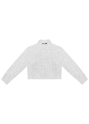 Minty - Jaqueta Juvenil em Tweed Branco - MINTY