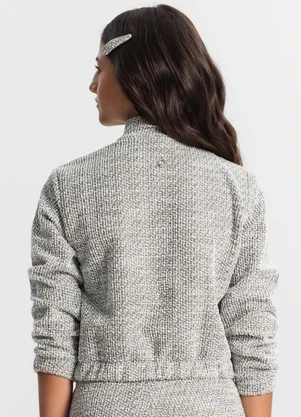 Minty - Jaqueta Juvenil em Tweed Preto - MINTY