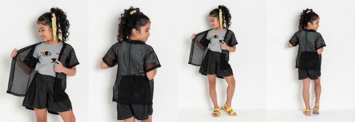 Kimono Infantil Preto em Arrasto