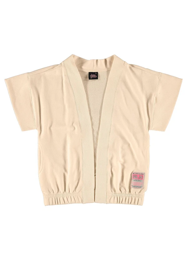 Gloss - Kimono Oversize Juvenil em Moletom Bege 3