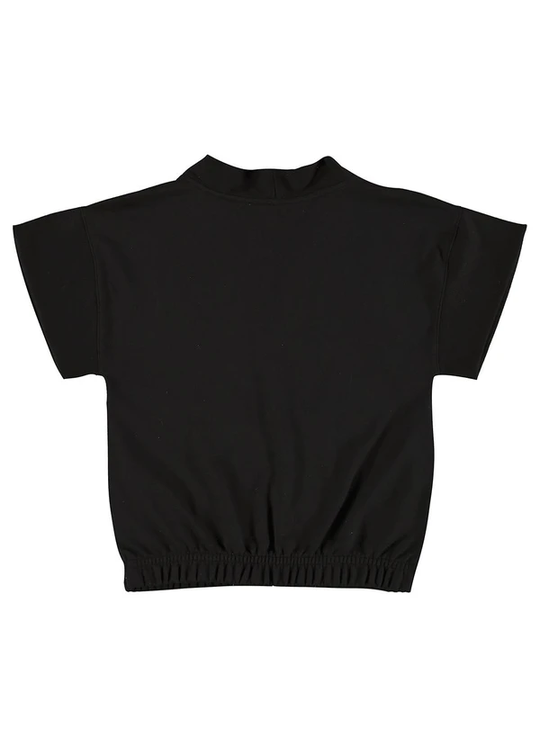 Gloss - Kimono Oversize Juvenil em Moletom Preto 2