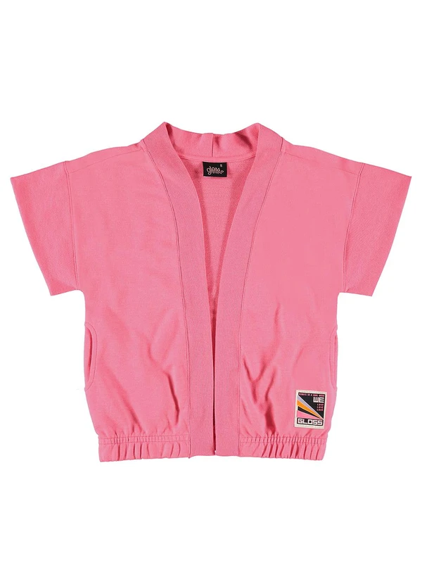 Gloss - Kimono Oversize Juvenil em Moletom Rosa Pink 3