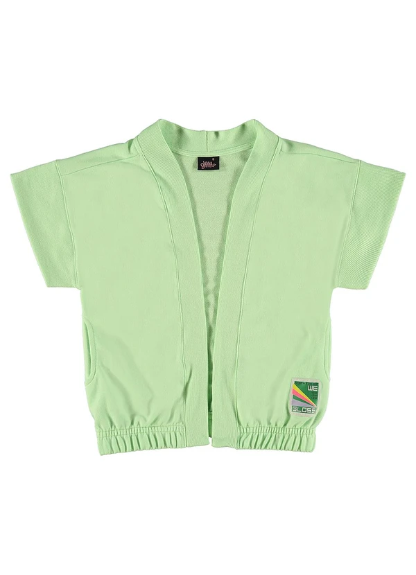 Gloss - Kimono Oversize Juvenil em Moletom Verde