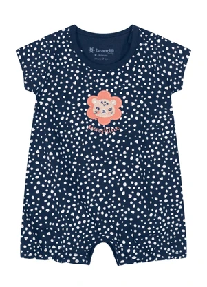 Brandili Baby - Macaquinho Bebê Menina em Malha  Baby  Azul - BRANDILI BABY