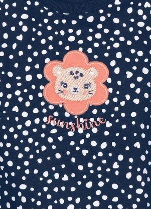 Brandili Baby - Macaquinho Bebê Menina em Malha  Baby  Azul - BRANDILI BABY