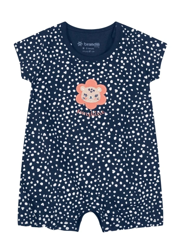 Brandili Baby - Macaquinho Bebê Menina em Malha Baby Azul