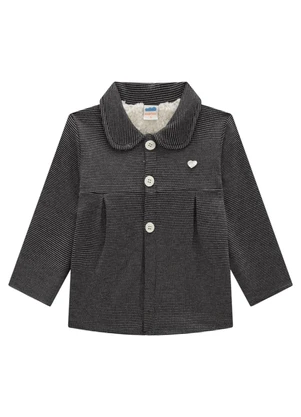 Marlan - Parka Infantil em Moletom Quadriculado Preto - MARLAN