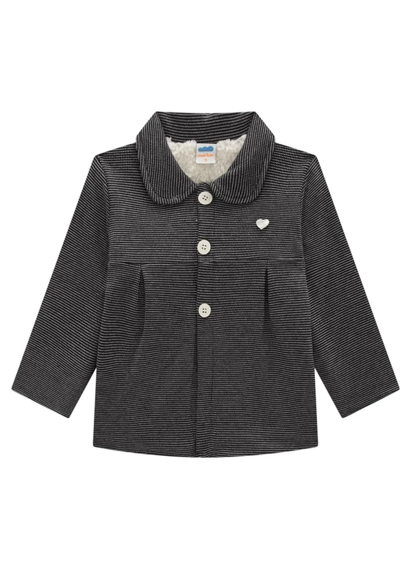 Marlan - Parka Infantil em Moletom Quadriculado Preto 2