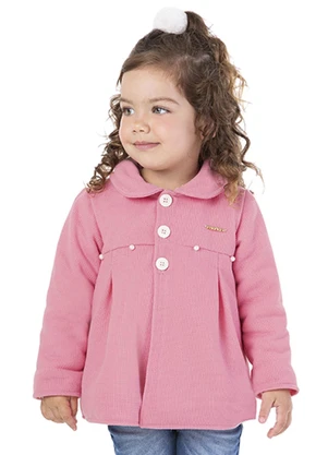 Marlan - Parka Tricot Felpado e Pelo Carneirinho Rosa - MARLAN