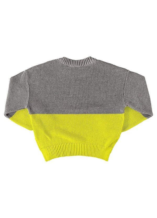 Gloss - Suéter em Tricô Juvenil Cinza 4