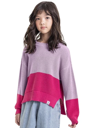 Gloss - Suéter em Tricô Juvenil Roxo - GLOSS
