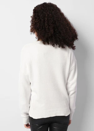Torra - Suéter Juvenil Chenille Manga Longa Branco - TORRA