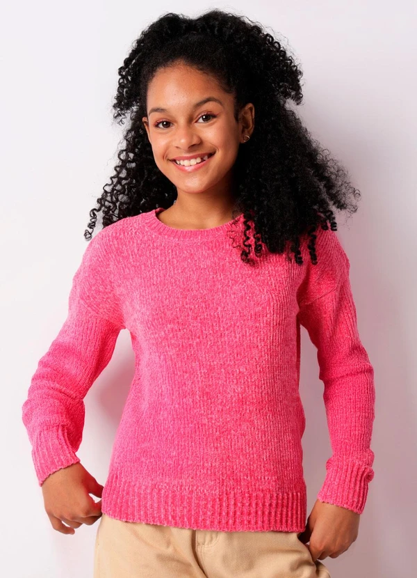 Torra - Suéter Juvenil Chenille Rosa