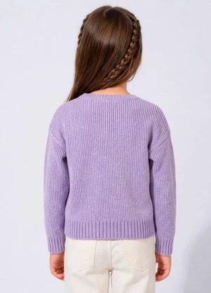 Torra - Suéter Tricô Infantil Chenille Lilás - TORRA