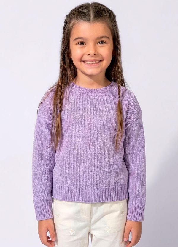 Torra - Suéter Tricô Infantil Chenille Lilás