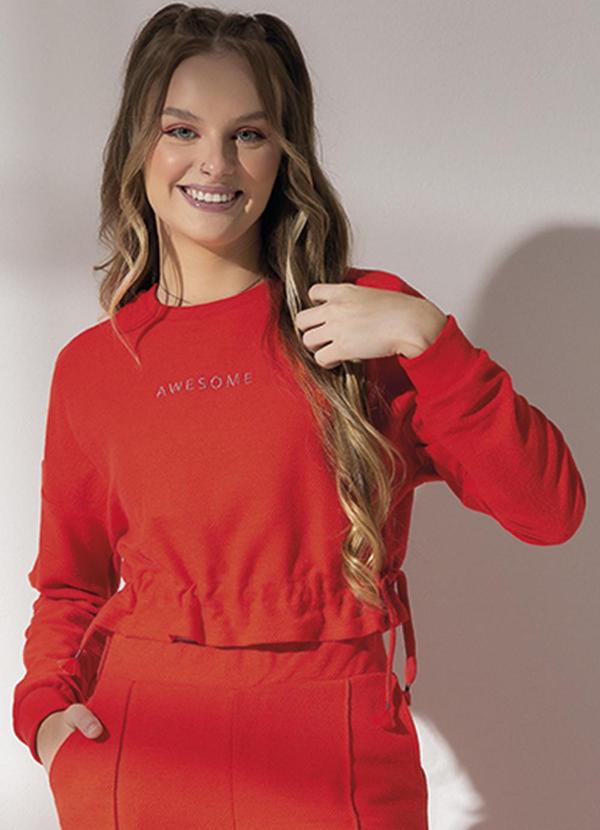 Habana - Blusão de Amarração Feminino Juvenil Laranja