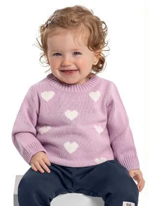 Quimby - Blusão em Tricot para Bebê Rosa - QUIMBY