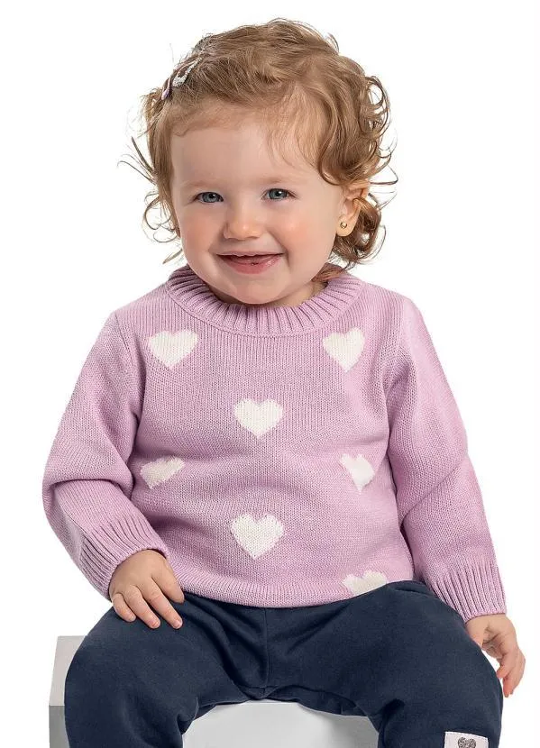 Quimby - Blusão em Tricot para Bebê Rosa