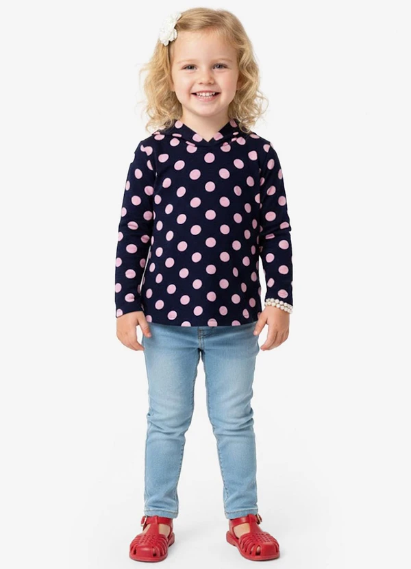 Select - Blusão Infantil Menina com Capuz Azul 3