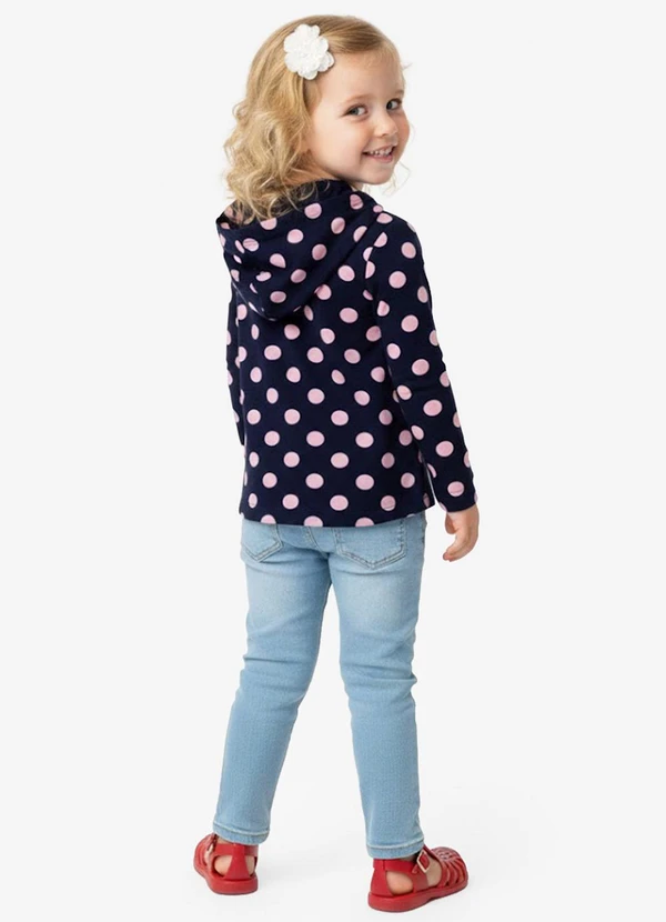 Select - Blusão Infantil Menina com Capuz Azul 4