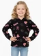 Select - Blusão Infantil Menina com Capuz Cinza - variação: Preto