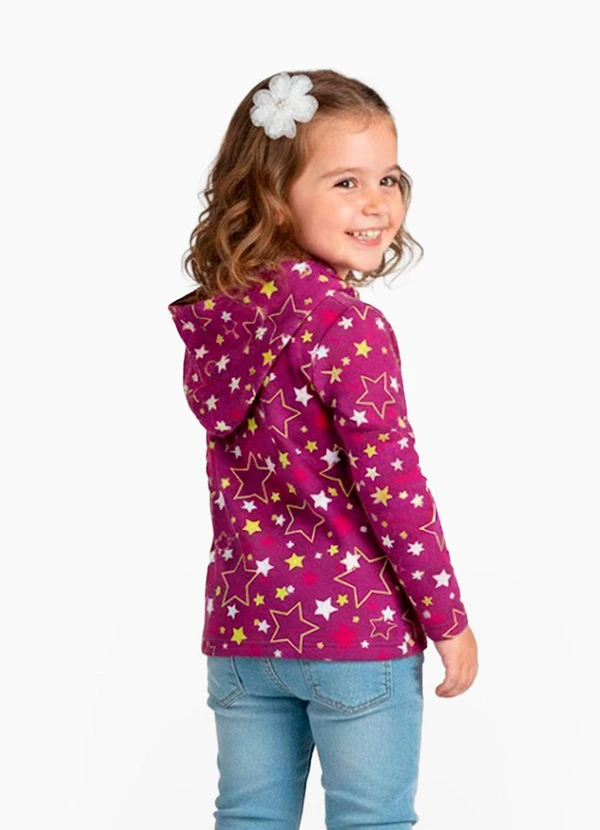 Select - Blusão Infantil Menina com Capuz Roxo 2