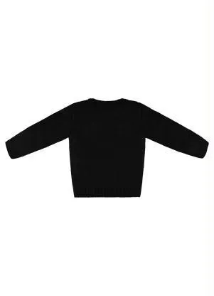 Up Baby - Blusão Infantil Menina em Tricot Preto - UP BABY