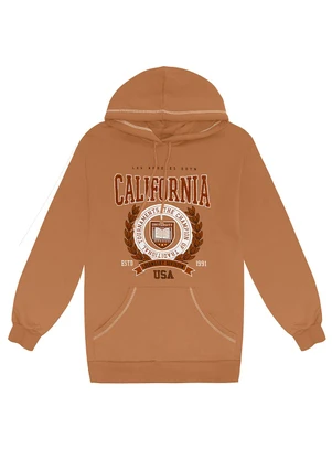 Minty - Blusão Juvenil Feminino com Capuz Marrom - MINTY