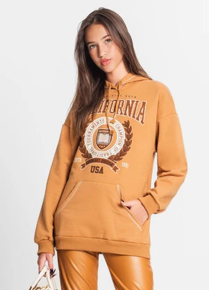Minty - Blusão Juvenil Feminino com Capuz Marrom - MINTY