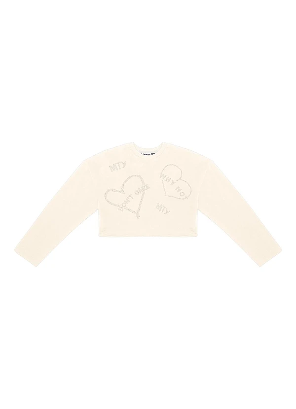 Minty - Blusão Juvenil Feminino em Moletom Bege