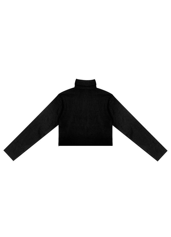 Minty - Blusão Juvenil Feminino em Tricot Gola Alta Preto