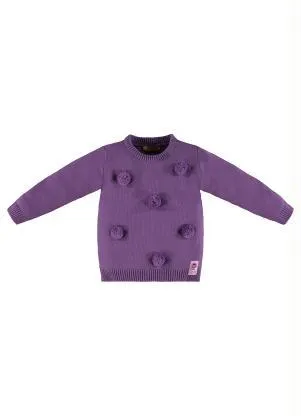 Up Baby - Blusão Menina Infantil em Tricot Roxo - UP BABY