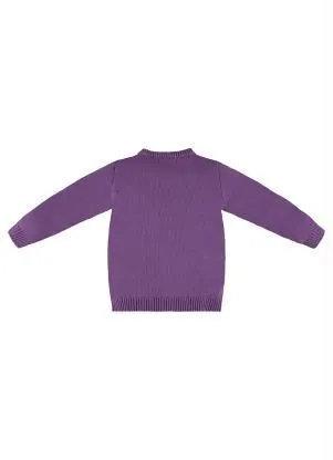 Up Baby - Blusão Menina Infantil em Tricot Roxo - UP BABY