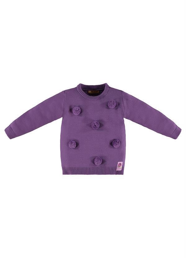Up Baby - Blusão Menina Infantil em Tricot Roxo