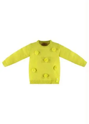 Up Baby - Blusão Menina Infantil em Tricot Verde - UP BABY