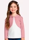 Milon - Bolero Infantil Menina com Pérolas Rosa - variação: Rosa