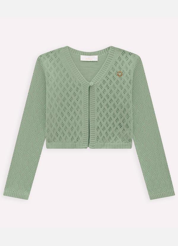 Milon - Bolero Infantil Menina em Tricot Verde