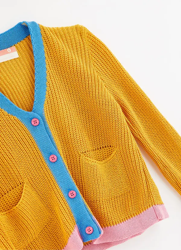 Fábula - Cardigan de Tricot Básico Amarelo 3