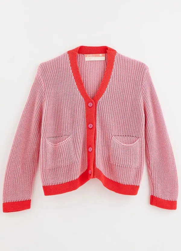 Fábula - Cardigan de Tricot Básico Rosa