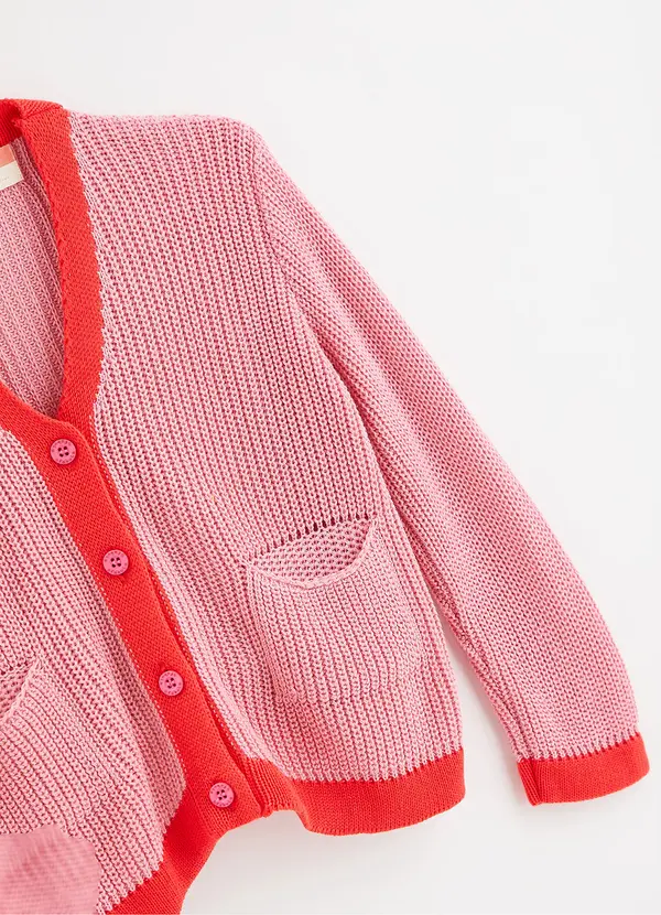 Fábula - Cardigan de Tricot Básico Rosa 3