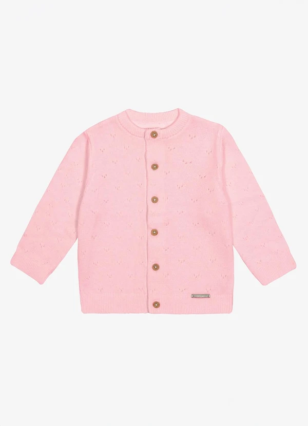 Trick Nick - Cardigan Feminino Infantil Tricot Rosa