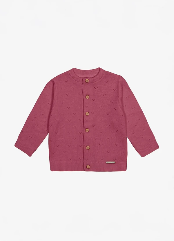 Trick Nick - Cardigan Feminino Infantil Tricot Vermelho