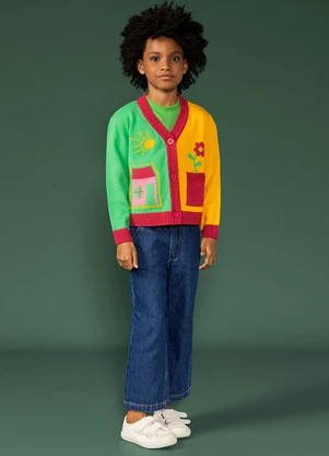 Bugbee - Cardigan Infantil em Tricô Rosa - BUGBEE