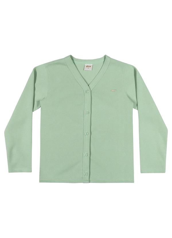 Elian - Cardigan Infantil Menina Tricô Liso Verde
