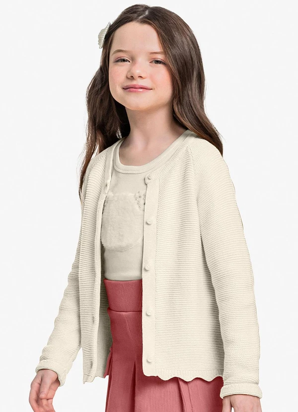 Trick Nick - Cardigan Infantil Tricot Bege