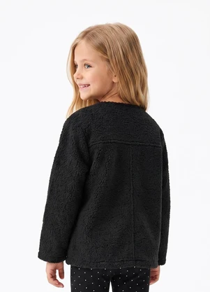 Marisol - Cardigan Manga Longa Infantil Preto - MARISOL